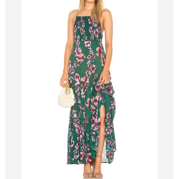 Free People Intimately Green Garden Party Maxi Dress Sz S - Picture 1 of 7